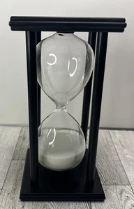 60 Minutes Hourglass Sand Timer Wooden Glass Sand, White Sand Clock Home Desktop - Picture 1 of 9