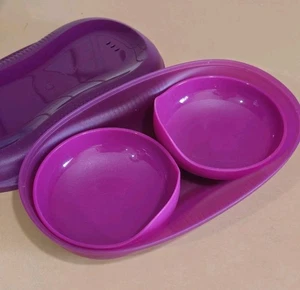 Tupperware Frühstückszubereiter Mikrowelle 4 Stück Eierkocher Omelett 6996B-3 lila - Bild 1 von 14