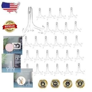 Eleva tu decoración con 24 caballetes de plástico transparente - soportes de 6" para cada ocasión - Imagen 1 de 8