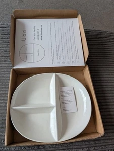 Ubahome Porcelain Portion Control White Oval Dinner Plate 10" Long Bnib (S5) - Picture 1 of 6