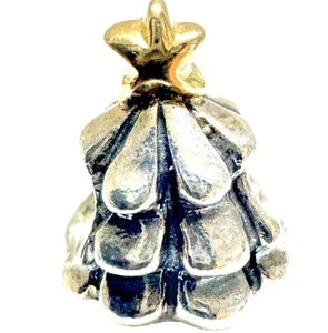 PANDORA SS/14K TWO TONE CHRISTMAS TREE CHARM 790365 - Picture 1 of 5