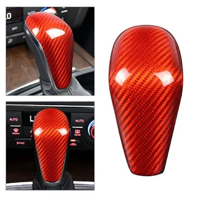 For Audi A6 2016-2018/A7 2015-2018 Carbon Fiber Red Gear Shift Knob Cover Trim Foto 1 de 4