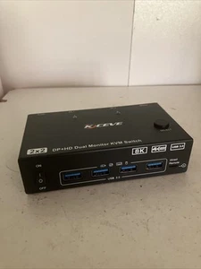 KVM Switch 2 Monitors 2 Computers Display Port KVM8202DH 8K@60Hz 4K@144Hz - Afbeelding 1 van 2