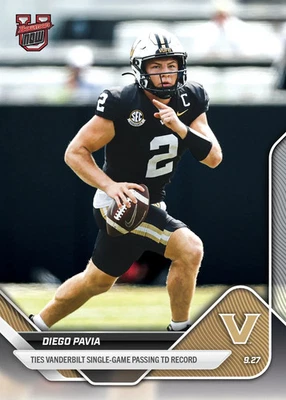 2025 Bowman U Now #19 Diego Pavia Ties Vandy 1-Game Passing TD Record Foto 1 de 2