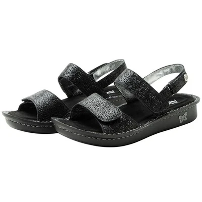 Alegria Verona Womens Leather Mini Rocker Sole Comfort Sandals in Inky - image 1 of 4