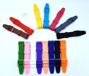 Armband Uhrenarmband Armband für Swatch 16 mm 17 mm 19 mm 20 mm Gummi Silikon Watchband - Bild 1 von 26