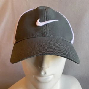 Nike Golf Flex Fit Hat L/XL Mesh Embroidered Swoosh Cap Baseball Hat Gray - Picture 1 of 13