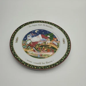 Assiette à dîner Portmeirion Studio "Une histoire de Noël" "Dans l'espoir que Saint Nicolas - Photo 1/7