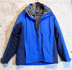Marmot Men’s Large Blue Castleton Component 3 In 1 Lined Hooded Snowboard Ski - Picture 1 of 15