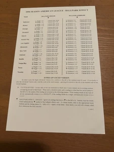 Strat O Matic 2006 BASEBALL Board Game Ball Park Effect CARD EX FS - Picture 1 of 4