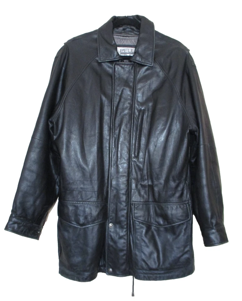 Chaqueta Anorak De Colección Wilson Cuero Negra Para Hombres Pequeña Extraíble Forro Aislante Foto 1 de 4