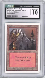 Mountain Brown Sky UNLIMITED Vintage Land Magic the Gathering 1993 MTG CGC 10 - Picture 1 of 3