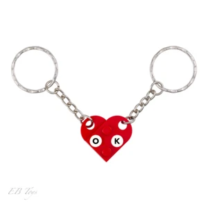 Personalised Heart Keyring/Keychain made with LEGO bricks - Valentines Day gift - Picture 1 of 10