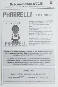 PHARRELL WILLIAMS ■ Bon VIRGIN #7028 ■ IN MY MIND ┴ Promo French Plan Strategy - Imagen 1 de 2