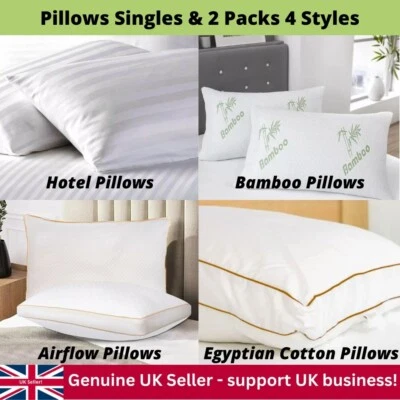 Bed Pillows Hotel Bamboo Airflow Egyptian Luxury Quilted Memory Foam Orthopaedic - Image 1 of 4