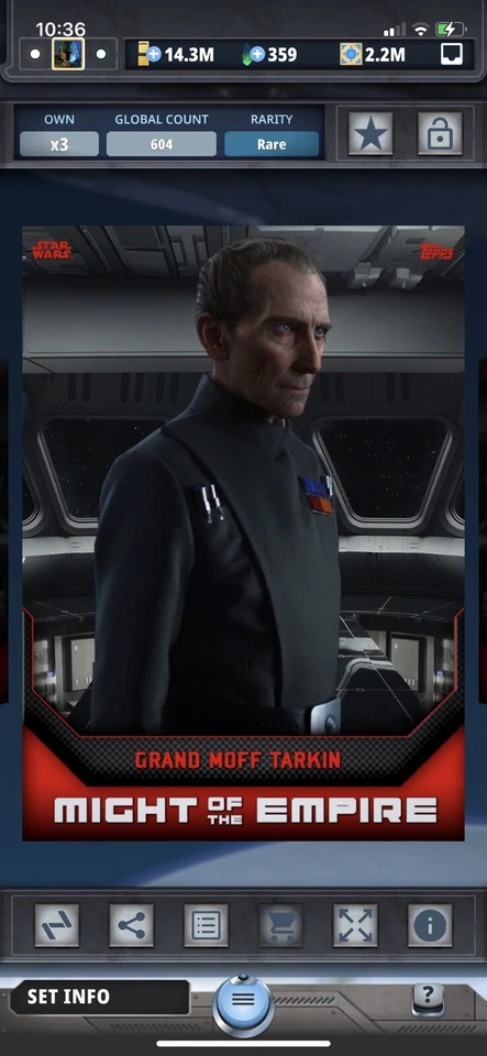 Topps Star Wars Digital Card Trader Might Of The Empire Grand Moff Tarkin Award - Image 1 of 1