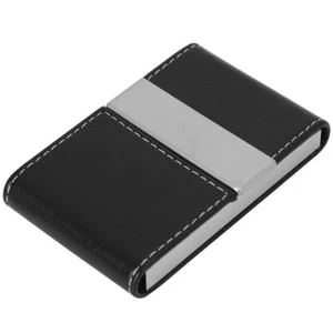 Upgraded Cigarette Case Stainless Steel Card Pack PU Cigarette Case (black) - Picture 1 of 11