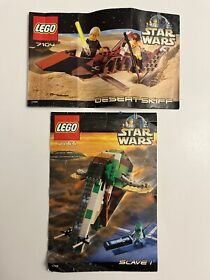 Lego Star Wars 7144 Slave 1 & 7104 Desert Skiff Instruction Booklets 2000