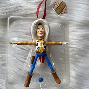 Disney Woody Toy Story With Santa Hat Pull String Hand Painted Ornament NEW - Picture 1 of 4