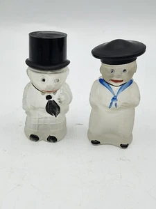Juego De Colección De 2 Botellas De Perfume De Vidrio Satinado Rumania RUMANÍA AÑOS 40 - Imagen 1 de 14