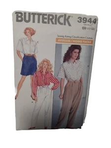 Vintage Butterick 3944 Schnittmuster Misses Hose, Shorts, Button Down Hemd, 18-22 - Bild 1 von 7