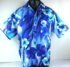 Men's Hawaiian Aloha Shirt Hukilau Fashions Shirt L Large Style 502 - Picture 1 of 4