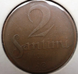 Latvia 2 Santim 1922 VF w/o name - Picture 1 of 2