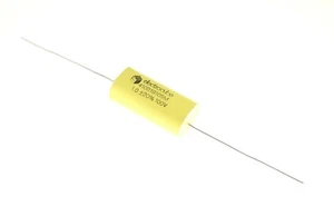 (8pcs) 1uF 100V DC Axial Polystyrene Film Capacitor 100VDC 1mfd 410B1B105M - Picture 1 of 1
