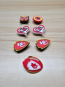 KANSAS CITY CHIEFS FOOTBALL SHOE CHARMS - COMPATIBLE WITH CROCS - Picture 1 of 2