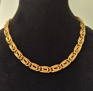Vintage Sarah Coventry Grob Gold Ton Strukturiert Glatt Schwer Kette Halskette - Bild 1 von 11