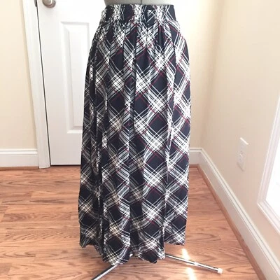 Falda a Cuadros Vintage Liz Baker Essentials Talla 18 Plisada Bloque de Color Rojo Negro Foto 1 de 4