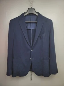 Chaqueta Blazer Tagliatore Tejida Azul Marino Parche Bolsillo Algodón Para Hombre Talla 56R - Imagen 1 de 8