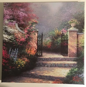 The Victorian Garden Gallery Wrapped Thomas Kinkade 14x14 Canvas - Picture 1 of 1
