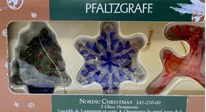 Pfaltzgraff Nordic Christmas 24727200 3 Glasornamente Vintage 2000 Neu aus altem Lagerbestand - Bild 1 von 6