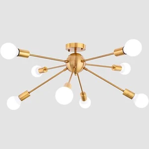 Modern Dining Room Ceiling Light Fixture Flush Mount Gold Sputnik Chandelier Bar - Picture 1 of 12