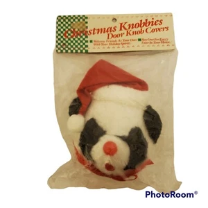 Door Knob Cover VTG Christmas Plush Bear 1987 GiftCo Cute *NOS* - Picture 1 of 6
