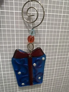 Blue Glass Box Gift Christmas Ornament - Picture 1 of 10