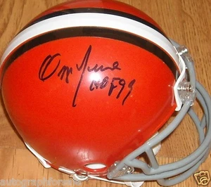 Brian Sipe Ozzie Newsome signed autographed auto Browns Riddell mini helmet JSA - Picture 1 of 2