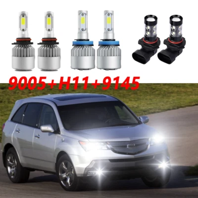 6X 9005 + H11 + 9006 LED Headlight Bulb High/Low Beam S2 For Acura MDX 2004-2006 Foto 1 de 4