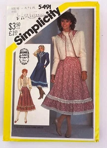 Simplicity 5491 Gunne Sax Misses Skirt Blouse & Quilted Jacket 10 Pattern UNCUT - Picture 1 of 3