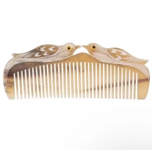 Authentic Ox Horn Comb Thickened Yak Horn Hair Comb Massage Comb Hair Brush USA - Picture 1 of 7