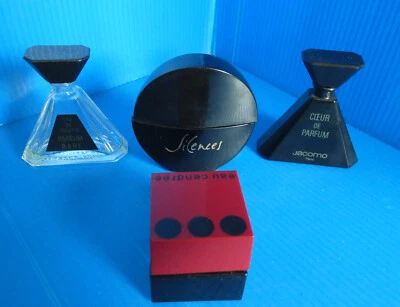lot de 4 MINIATURES   JACOMO EAU CENDREE COEUR DE PARFUM SILENCES  PARFUM RARE - Photo 1/4