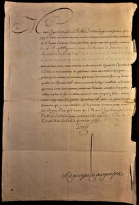 KING LOUIS XV SIGNED LETTER NAMING THE KNIGHT OF THE ORDER OF SAINT LOUIS 1752  - Picture 1 of 12