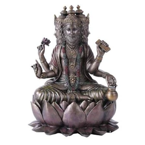 Hindu Brahma God Four Faced Vedas Statue 8 Inch Figurine - Picture 1 of 1