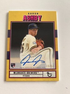 AARON ASHBY ACAA 2022 TOPPS BROOKLYN COLLECTION YELLOW PARALLEL AUTO /50