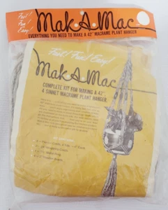Vintage 42 Inch Macrame Mak A Mac Plant Hangers Kit NEW Sealed NOS - Picture 1 of 9