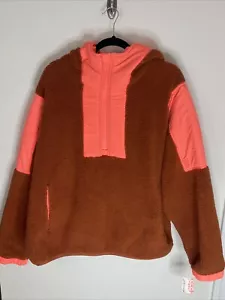 Free People FP Movement Fleece Jacket Lead The Pack Pullover Coral Small NWT - Picture 1 of 8