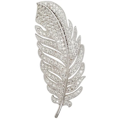 МОДНЫЙ КРИСТАЛЛ СЕРЕБРО ПОКРЫТИЕМ ПЕРО БРОШЬ ЗАКОЛКА СДЕЛАНО С ЭЛЕМЕНТАМИ SWAROVSKI - Изображение 1 из 4