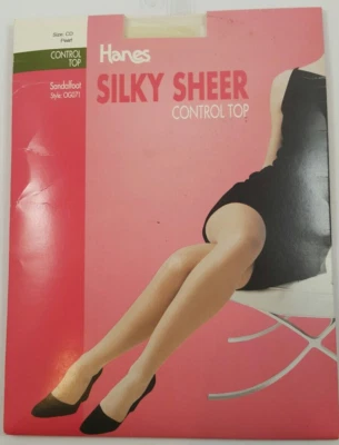 Pantimedias Hanes Silky Sheer Control Top Sandalfoot OG071 Talla CD Perla Foto 1 de 2