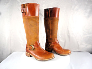 Timberland Boots Womens 7.5W  Bethel Knee High Buckle Riding 26639 Brown Leather